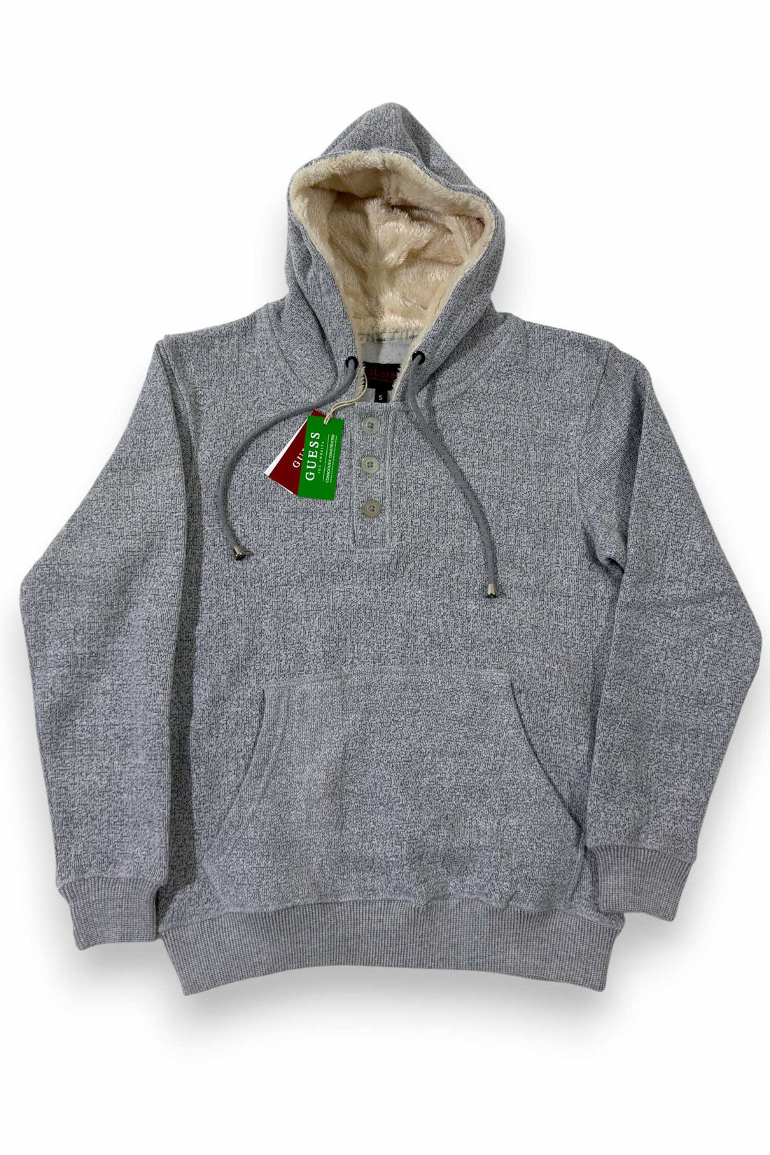 Guess Unisex Placket Fur Hoodie – Winter Warm Edition