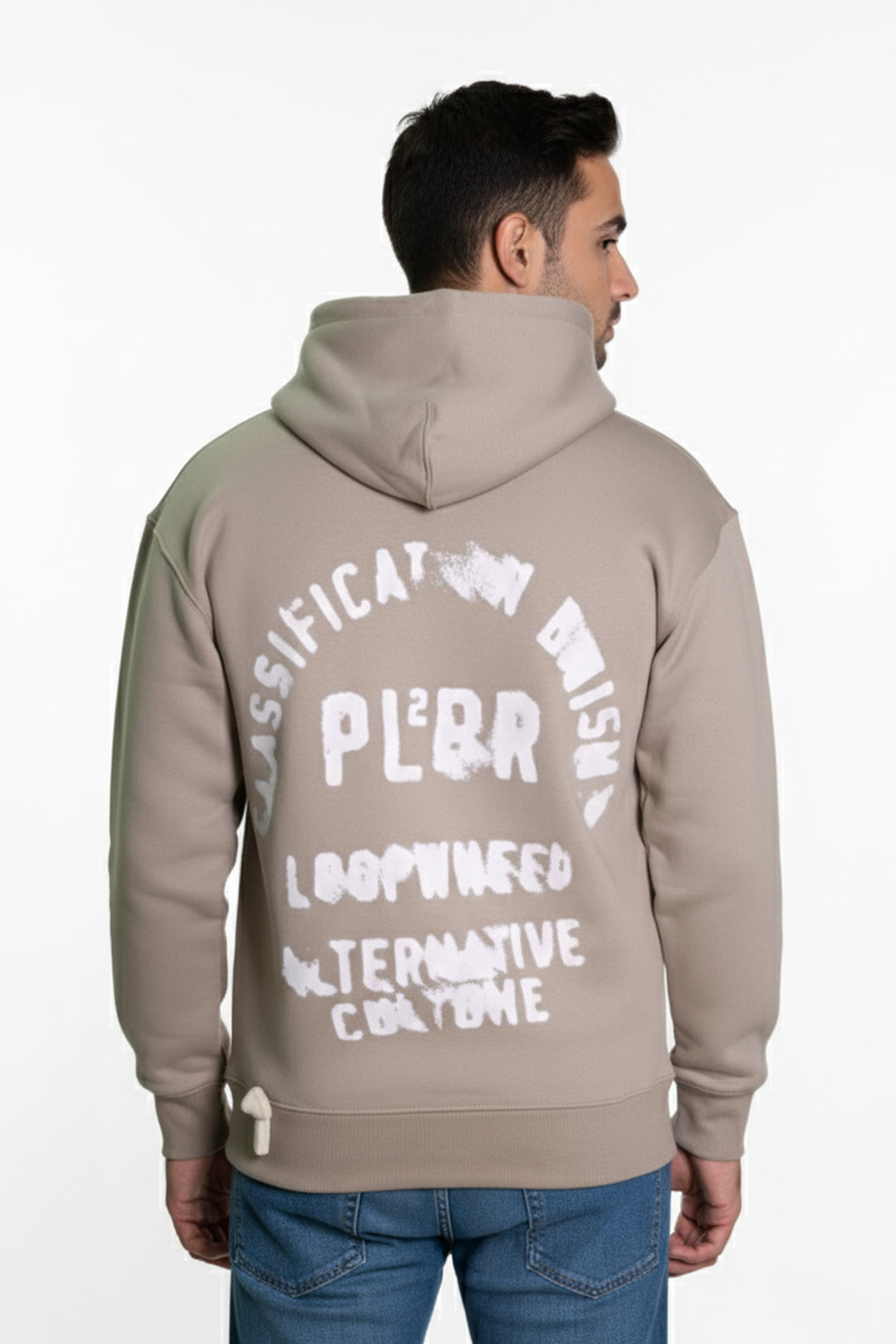 Pull & Bear Unisex Washed Out Hoodie with Text Print